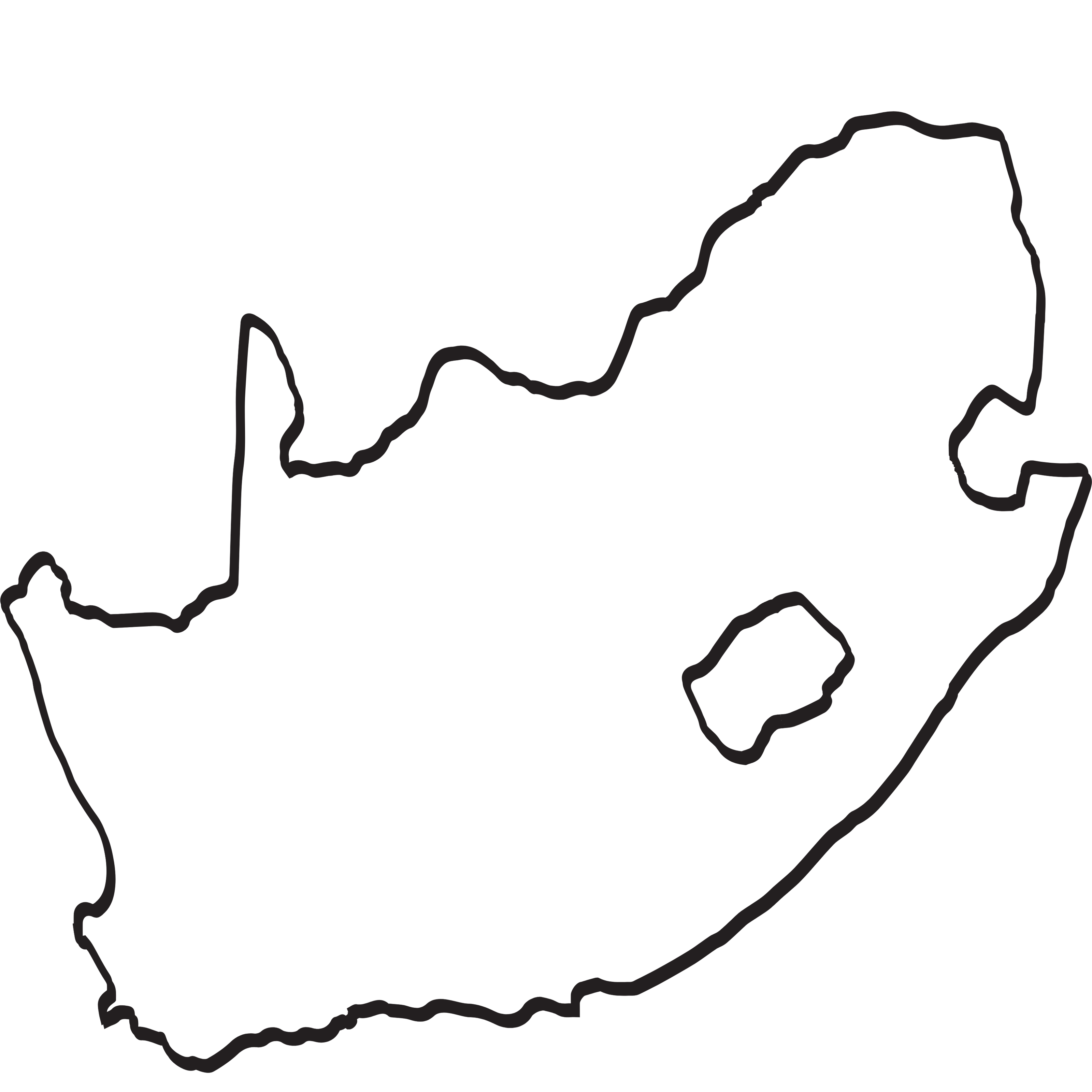 Map outline of South Africa